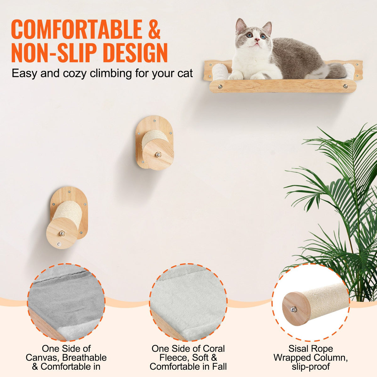 Wall-Mounted Cat Shelf Set