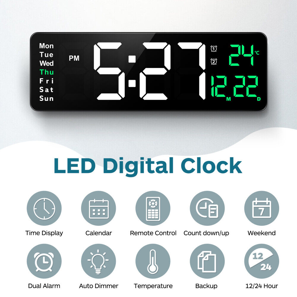 16-inch LED digital clock