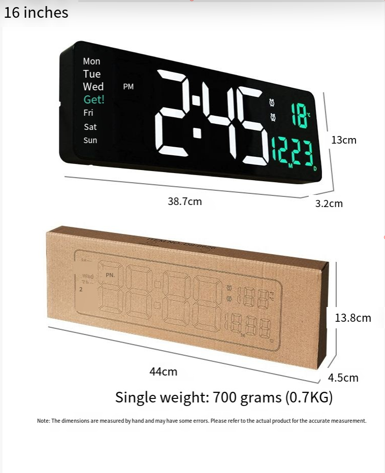 LED clock dimensions