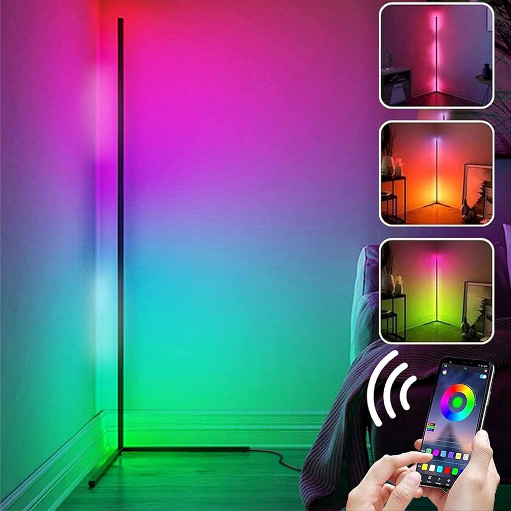 RGB LED Corner Floor Lamp