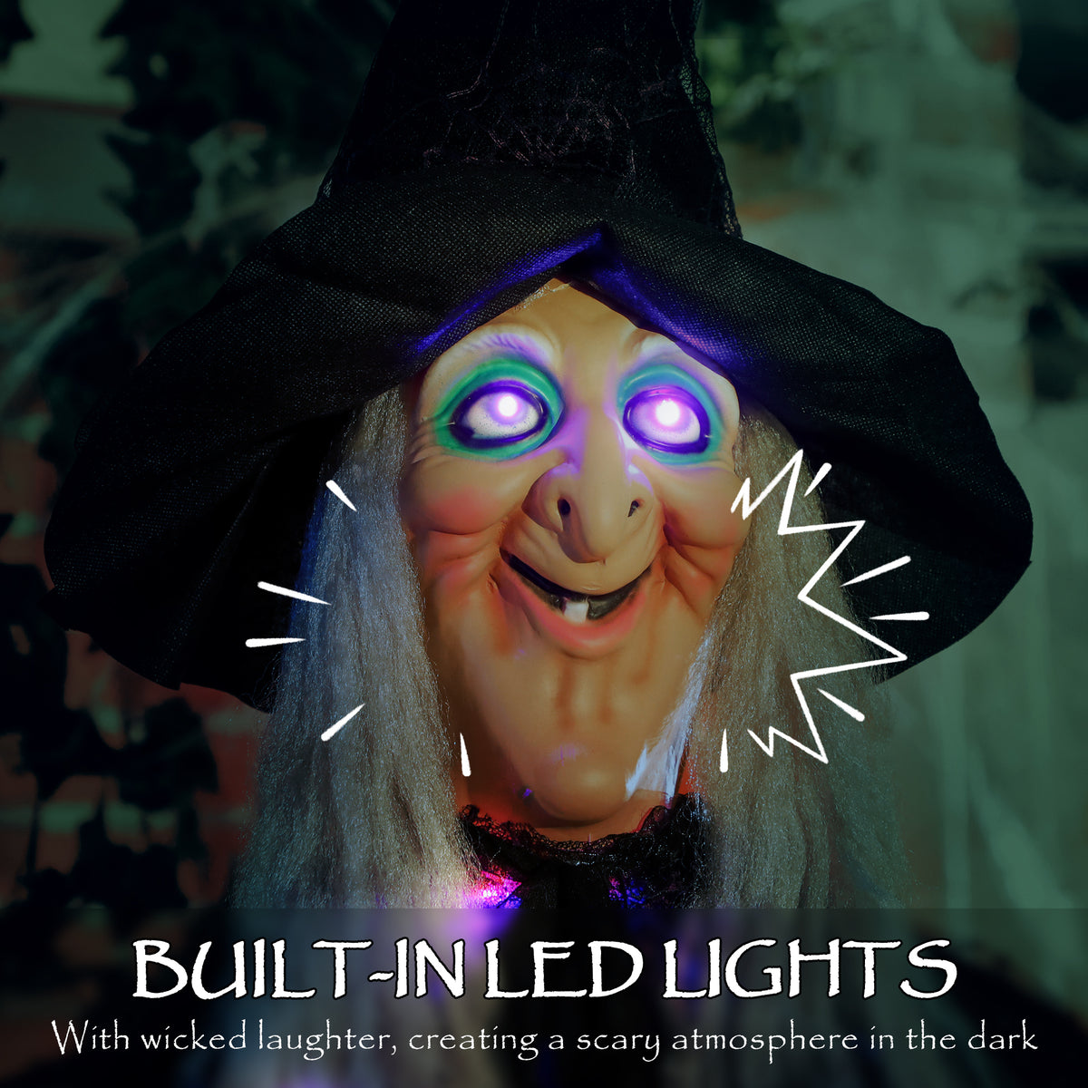 Deluxe Light-Up Hanging Witch (183 cm)