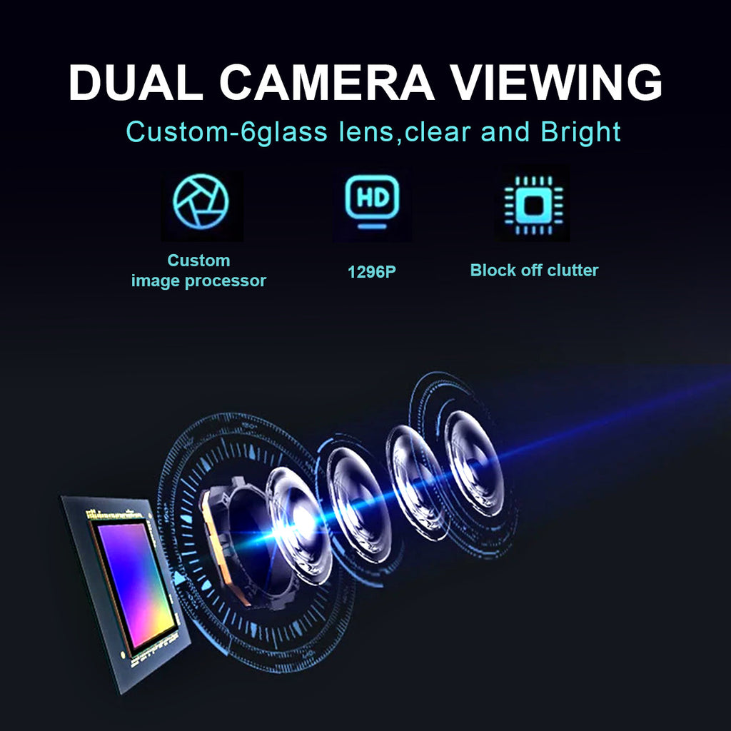 3-Lens WiFi Dash Cam (1296P)