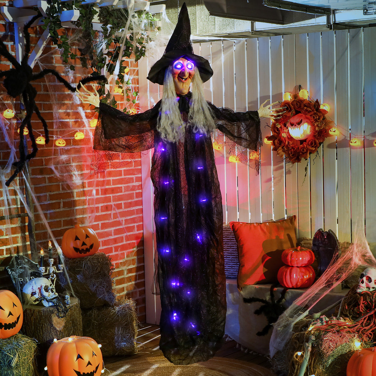 Deluxe Light-Up Hanging Witch (183 cm)