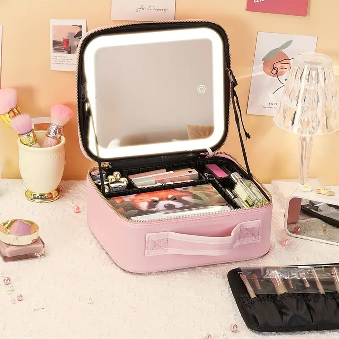 LED Mirror Makeup Case