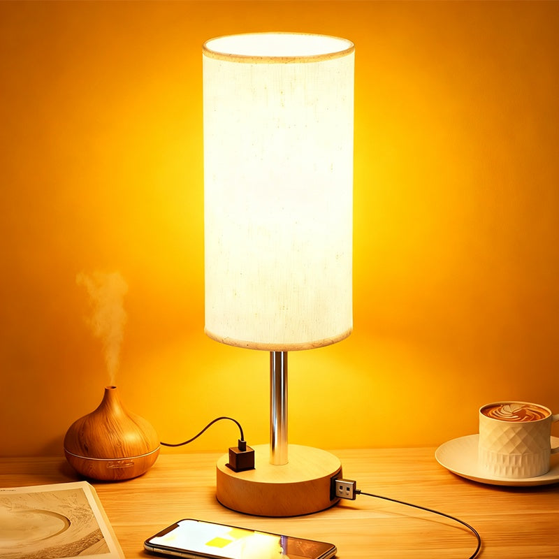 Dimmable Bedside Lamp with USB Charging