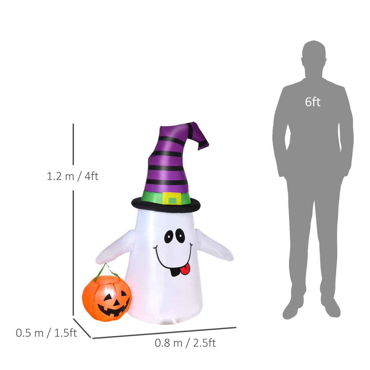 Inflatable Witch-Hat Ghost (1.2 m)