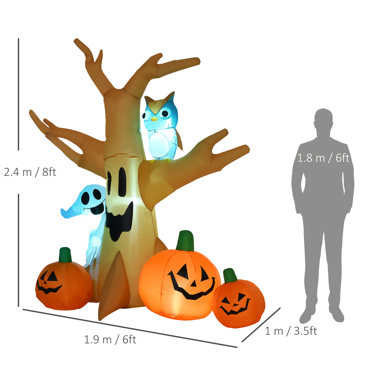 Inflatable Haunted Tree with Pumpkins (240 cm)