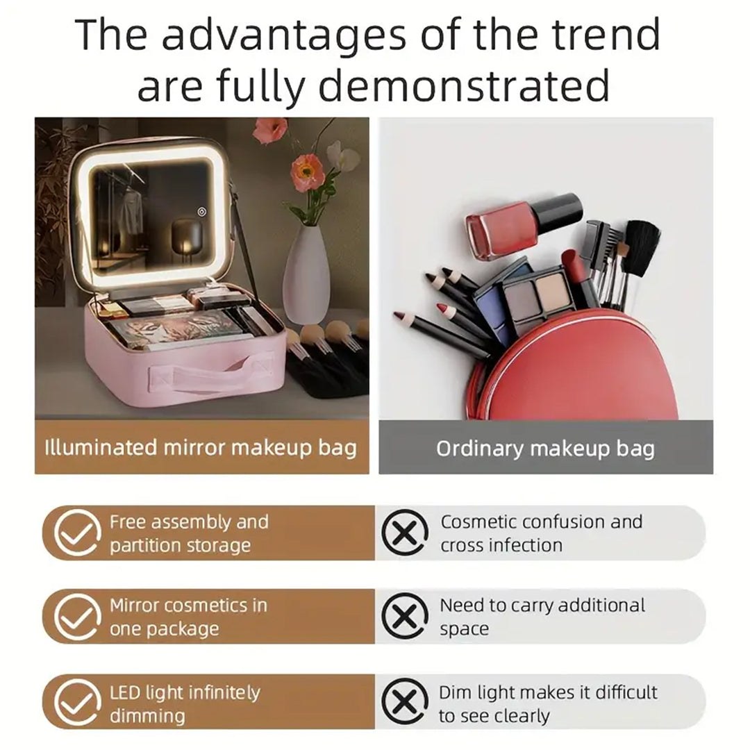 LED Mirror Makeup Case