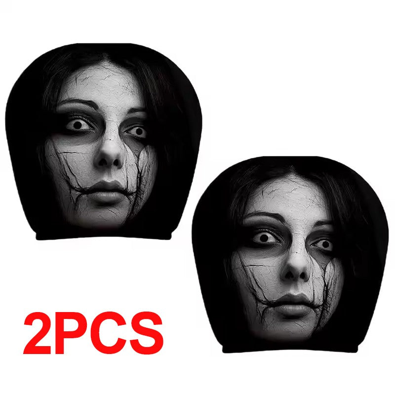 Creepy Face Car Headrest Covers (2-Pack)