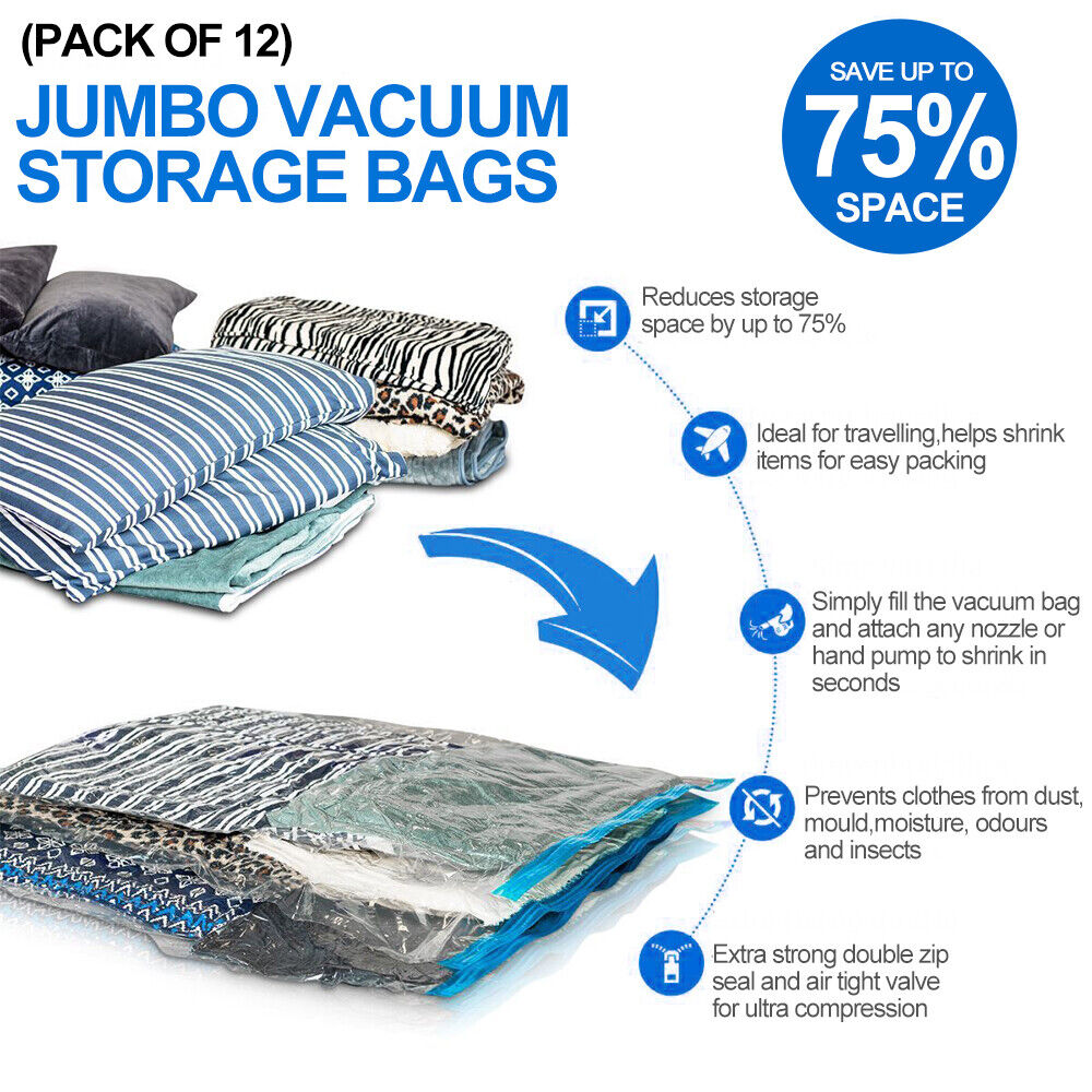 Vacuum Storage Bags (12-Pack)