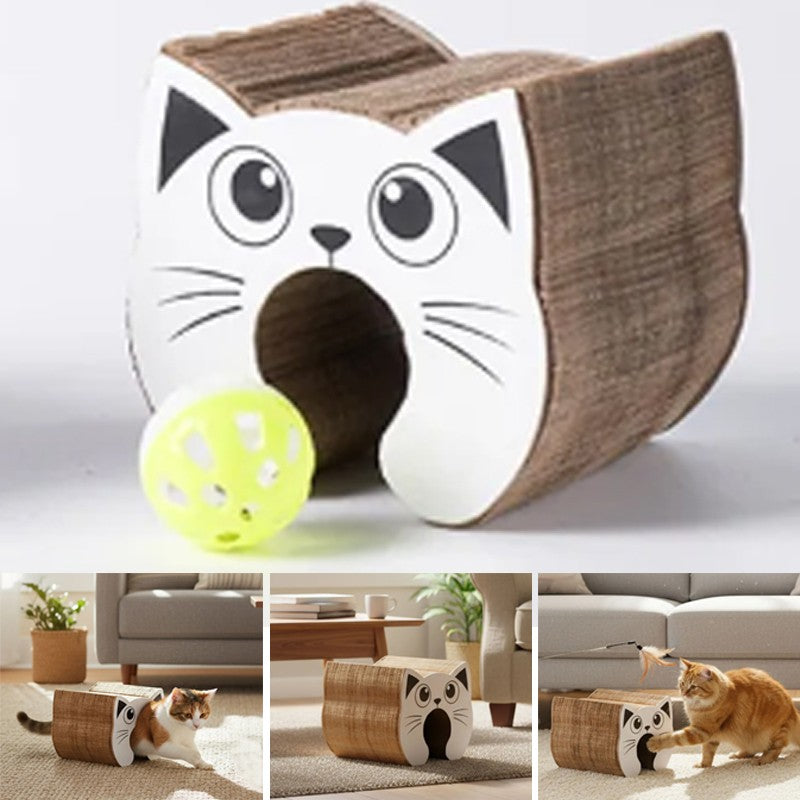 Interactive Cat Scratcher Tunnel