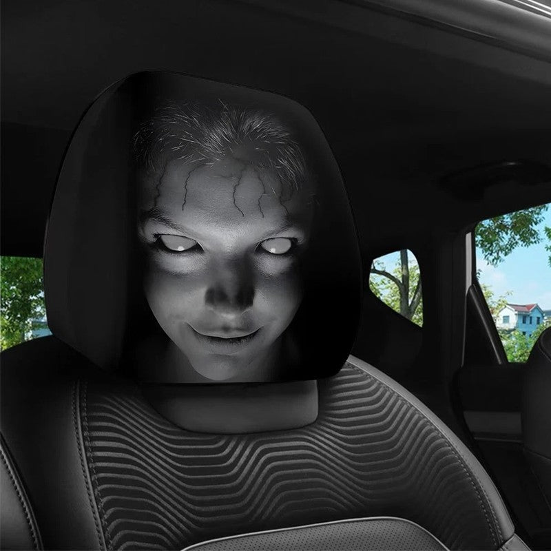 Creepy Face Car Headrest Covers (2-Pack)