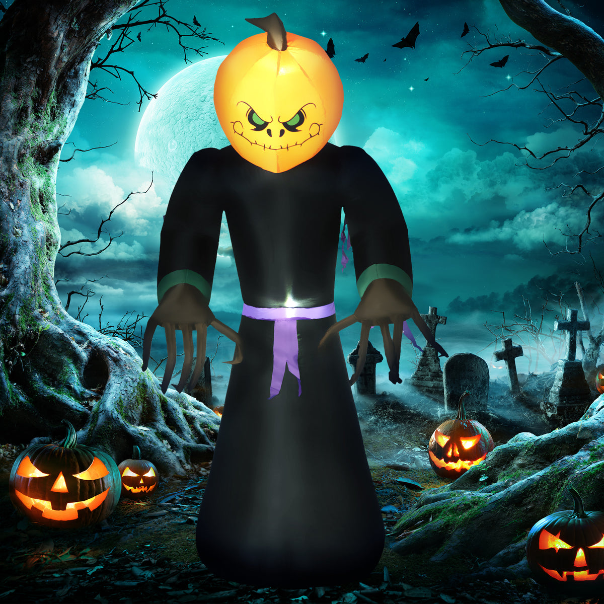 Giant Inflatable Pumpkin Ghost (2.1 m)
